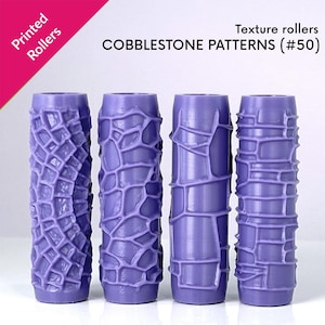 Cobblestone Texture Rollers, flagstone, pavers, medieval, village stones,  2.4" and 4" rollers [#50]
