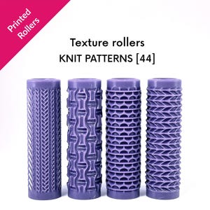 Texture Mini Rollers, Knit textures, purl, stockinette, garter stitch, cables, physical rollers, Set#44