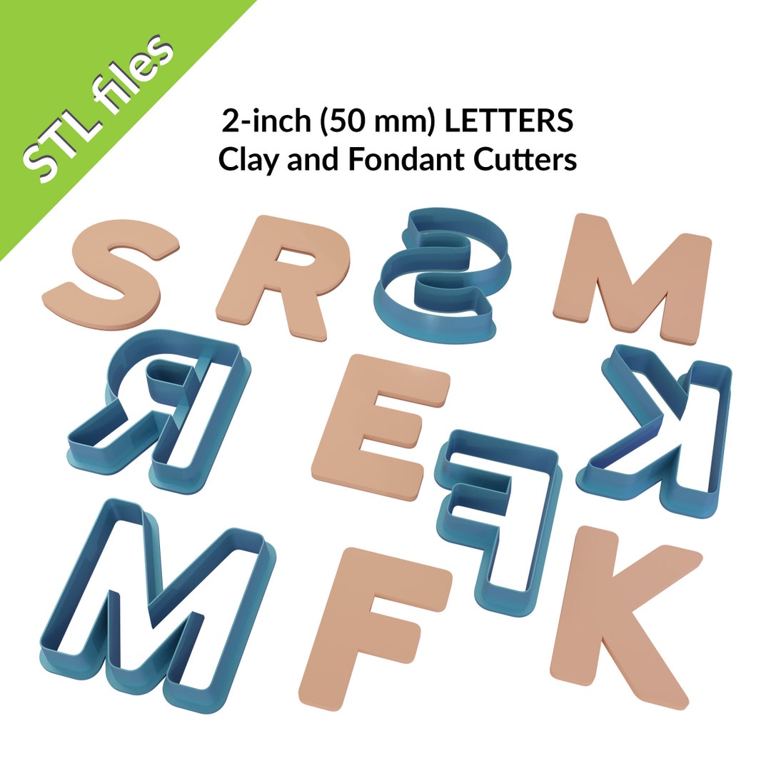 2 50mm LETTERS Clay and Fondant Cutters 26 Etsy