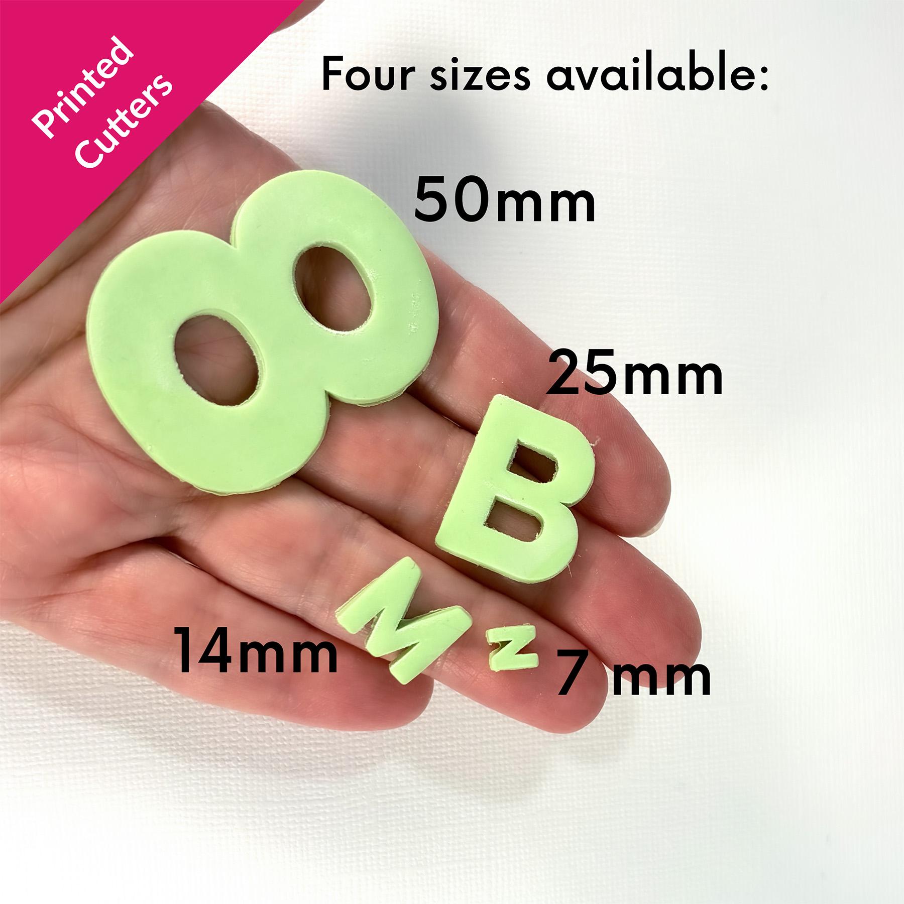 Letter + Number Cutters, Alphabet Charms, Number Charms, Four Sizes ...