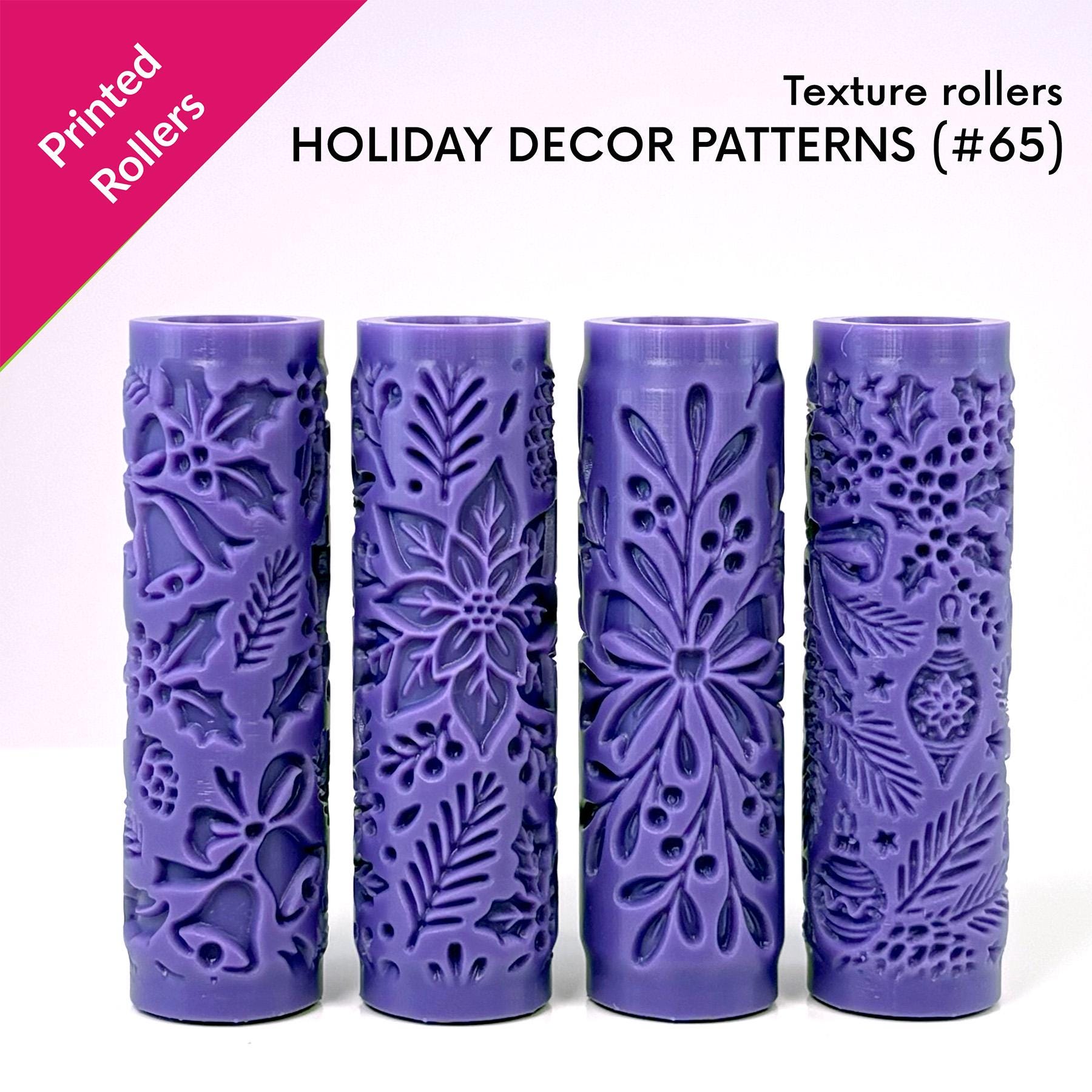 ACRNIGHEET 5-Piece Polymer Clay Texture Roller Set - Wood & Weave Embossing Stamps For Jewelry Making, Comes With Storage Box - View #9