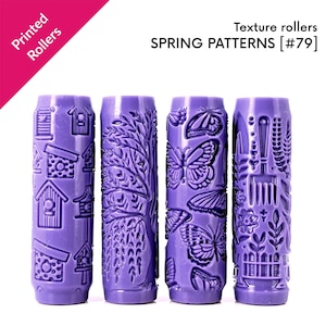 Rulli a molla per texture, ideali per argilla, casette per uccelli, salice, giardinaggio, farfalle, rulli da 2,4" e 4" [#79]