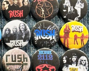 RUSH 70's 80's Music Pinback Buttons Lot of 30 Pins Classic