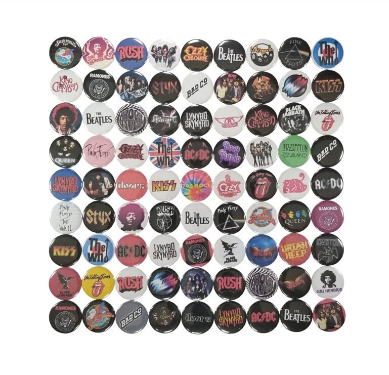 GTOTd Rock and Roll Punk Pins(18 Pack,1.5 inch)Music Band Button Badge Rock Merch Party for Bag Backpack Jackets Accessories Supplies DIY Crafts