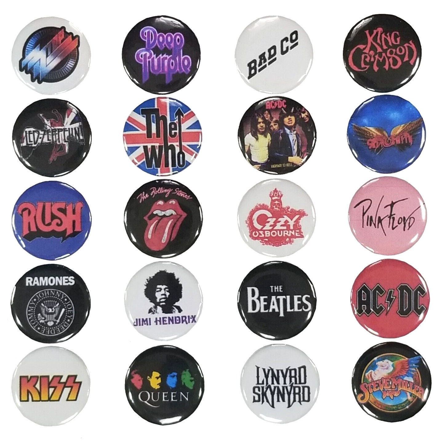 A little hard to see BUT cool 70s/80s Rock band pins!!! : r/ThriftStoreHauls
