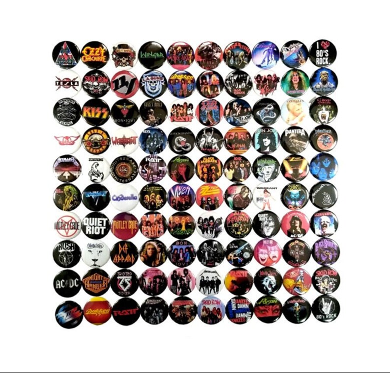 80's Hair Band 80's Metal 80's Rock Band Pinback Etsy