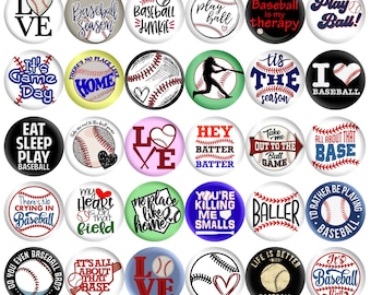 Baseball Fan Pinback Buttons Set of 30 Pins, Take Me Out To The Ballgame Home Run Parent Mom Dad Sports Badges Collectibles, Pick Your Size