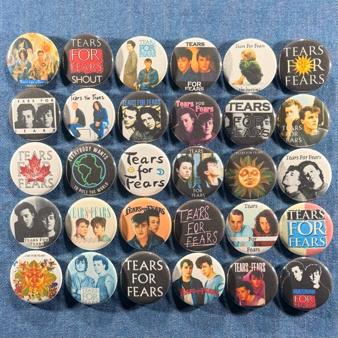 Tears for Fears Pinback Buttons Set of 30 Pins, 80s New Wave Synth Pop ...