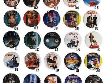 80's Movie Pinback Buttons CHOOSE YOUR SET of 1" Size Pins, 80's Retro 80's Party 80's Pop Culture 80's Movie Collectibles, Lot of Buttons