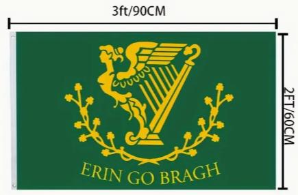 Patch Termoadesivo Bandiera Irlanda (Erin Go Bragh) – 7x4,5 Cm, Ricamo Akacha