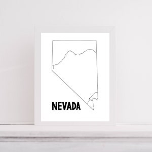 Nevada kaart Interstate kaart kunst digitale download