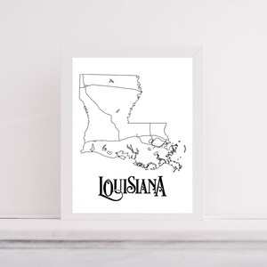 Louisiane carte Interstate carte Art téléchargement numérique