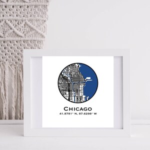 Chicago Illinois Mappa Road Map Art Line Art Download digitale