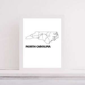 Download digitale della mappa interstatale della mappa della Carolina del Nord