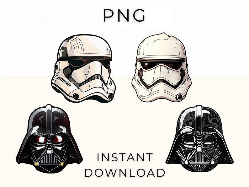 PNG Star Wars Helmets 4 Types of Helmet in Cartoon Style Star Wars ...