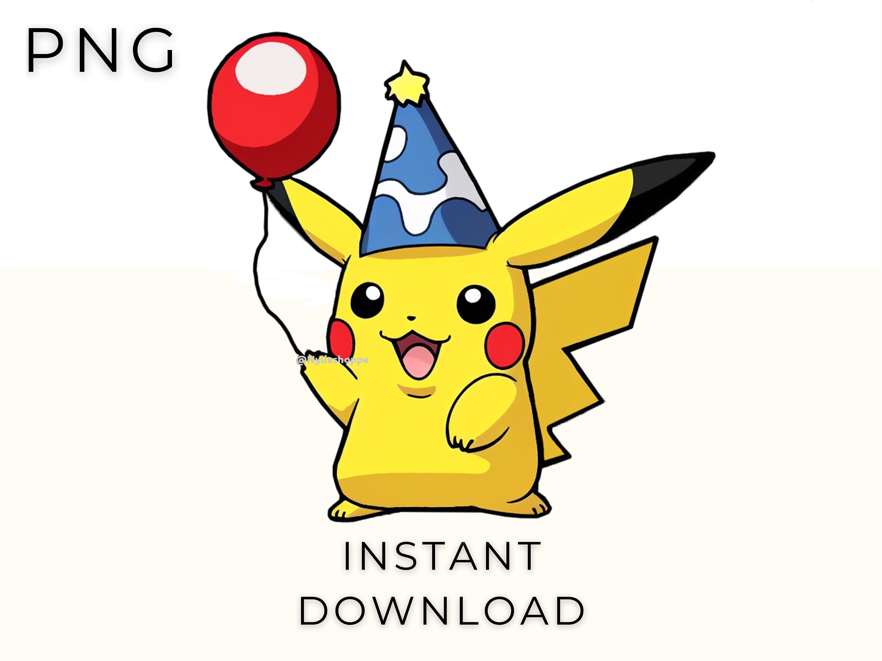 PNG File Birthday Pikachu Print File, Cutting File, Cute Pokemon ...