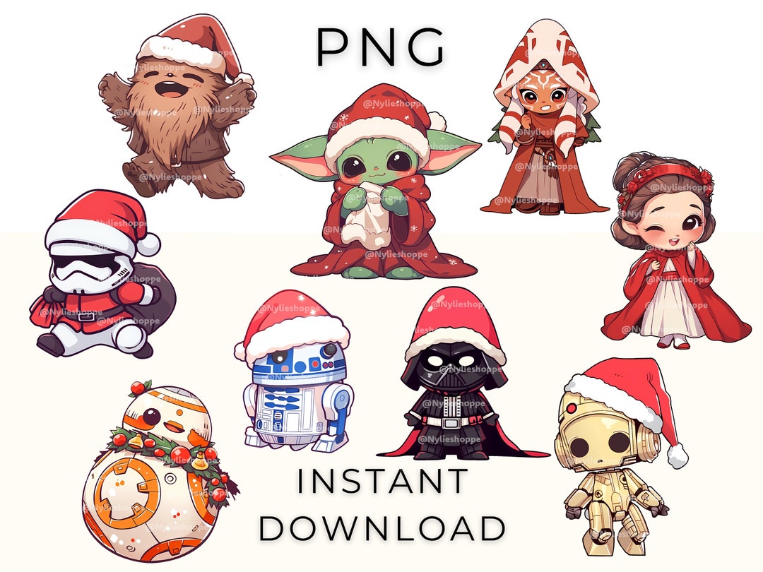 Christmas Star Wars Clipart Merry Christmas PNG, Digital Files