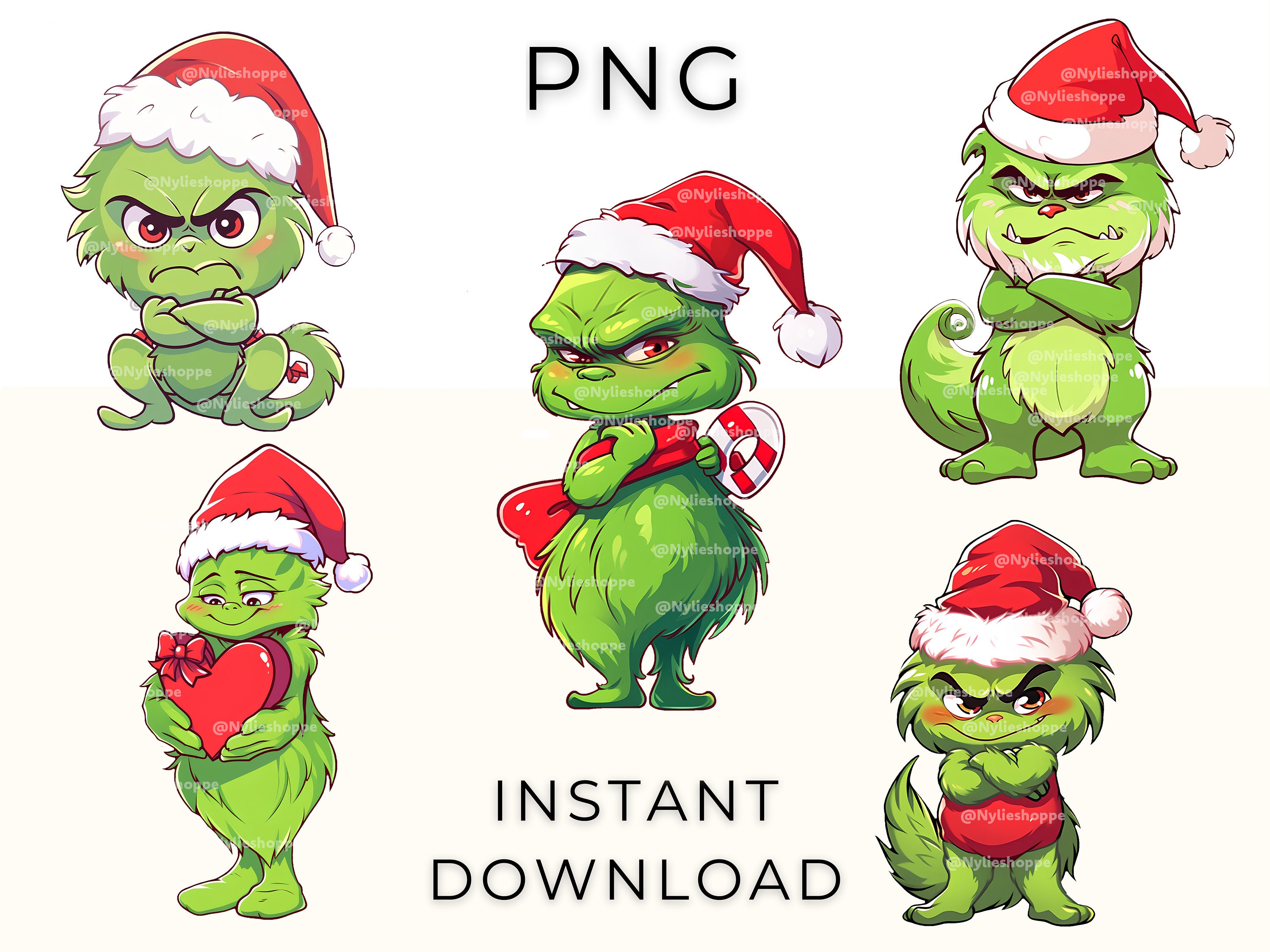Printable Grinch Pngs Bundle Grinch, Printable Files, Digital ...