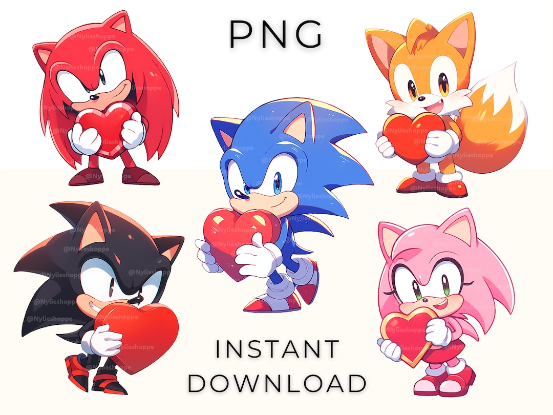 Valentine's Sonic the Hedgehog Clipart Valentine's Cricut, Sublimation ...