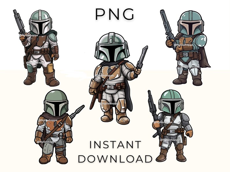 Mandalorian Din Djarin Clipart Din Djarin PNG Digital Etsy