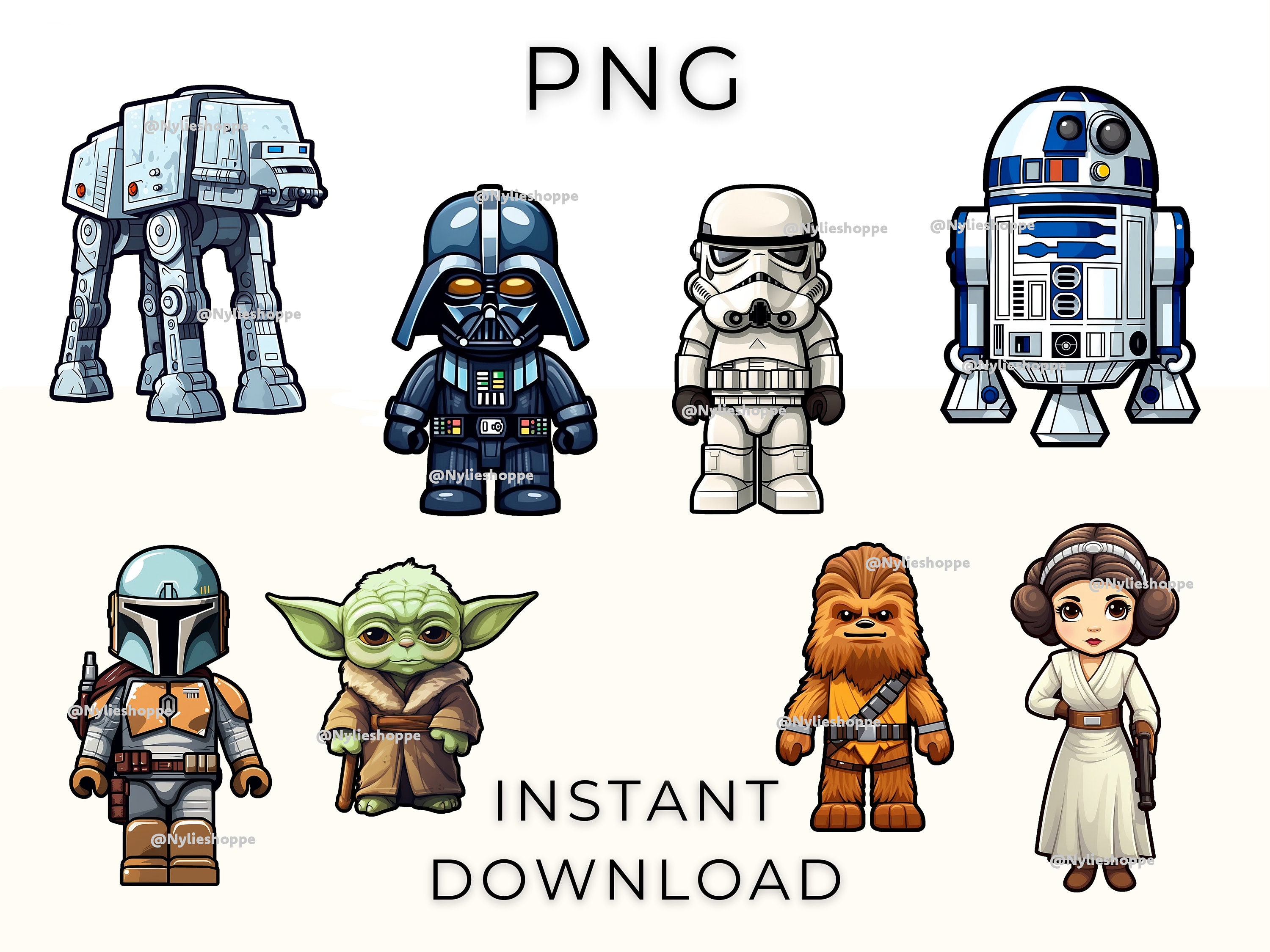 Star Wars Bundle PNG Files, Star Wars Clipart, Printable Files, Star ...