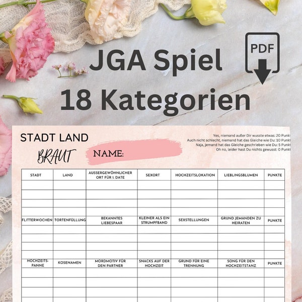 JGA game - City Country Bride . printable . PDF file . Instant download . A4 format . 2 designs . pink . Hen party