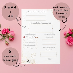 6 schede del libro degli ospiti da compilare. Libro degli ospiti di matrimonio. 25 categorie. PDF. Download istantaneo. stampabile. digitale