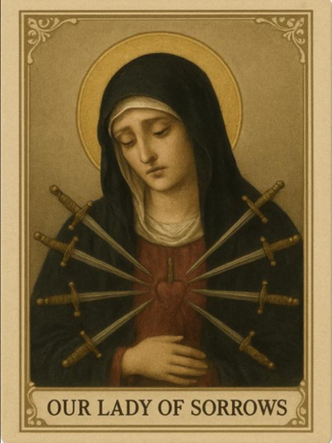 Our Lady of Sorrows Holy Card Printable | Catholic Image Digital ...