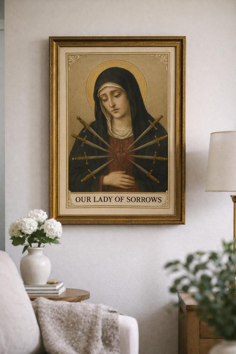 Our Lady of Sorrows Holy Card Printable | Catholic Image Digital ...