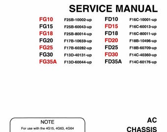 DOWNLOAD NOW - 25 20 Forklift FG25 FD25 FG20 FD20 Service Repair Manual