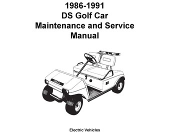 1986-1991 Technical Workshop Service Manual  DS Electric  CLUB CAR