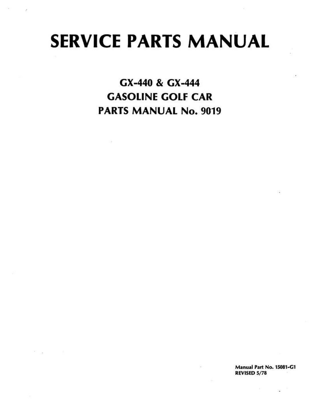 DOWNLOAD NOW - Service Parts Manual 1976-1978 Golf Car - Gas 9019