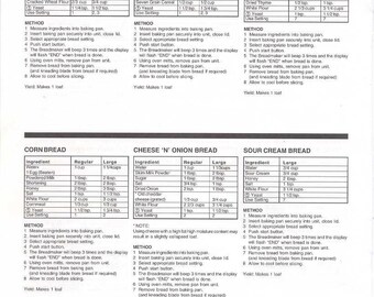 DOWNLOAD NOW 3900 Bread Machine Recipes Operator Instruction
