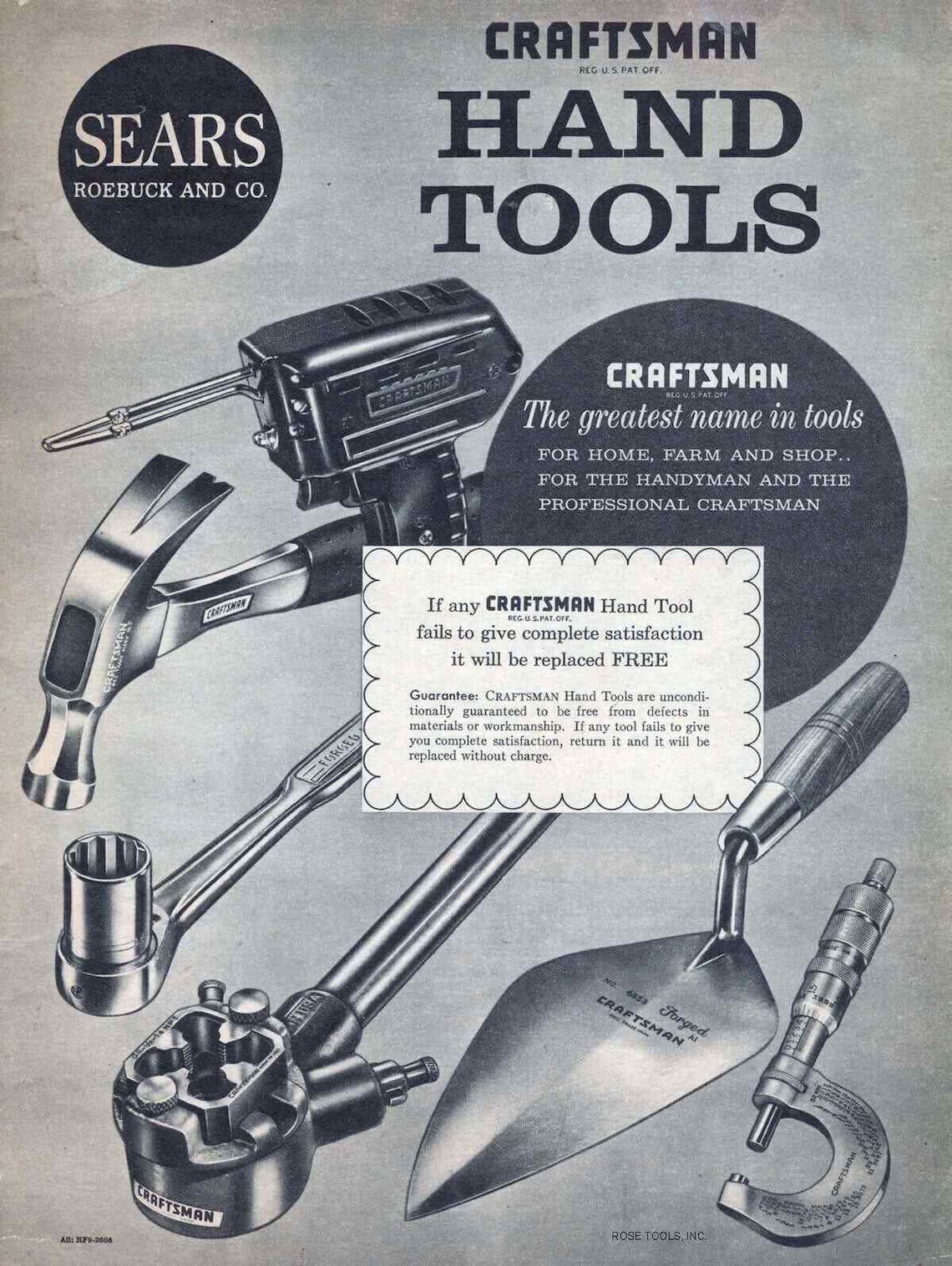 Catalog Fits 1964 Sears Craftsman Hand Tools Catalog Etsy Canada