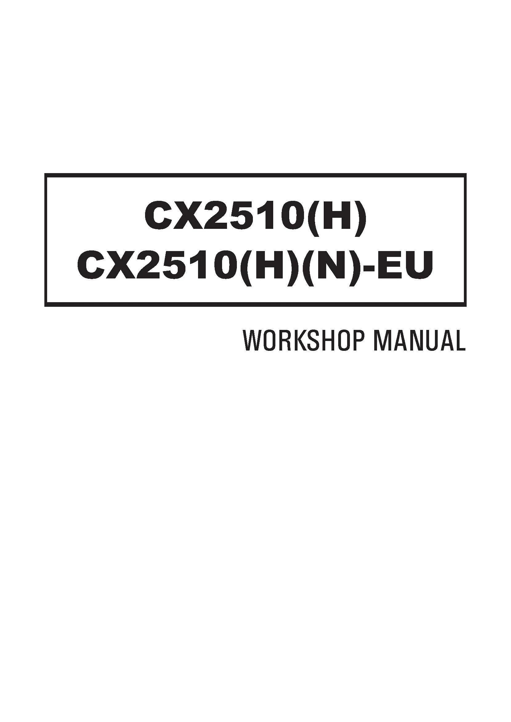 DOWNLOAD NOW - 2510 Tractors Workshop Manual Fits CX2510-H CX2510-H N