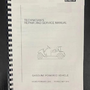 FITS EZGO 2010-2013 Service Repair Workshop Manual GAS Golf Cart