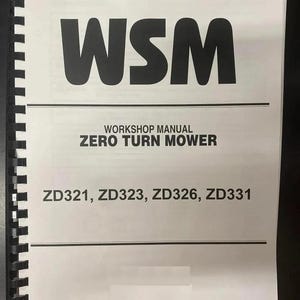 Zero Turn Workshop Service Manual Fits  Zd321 Zd323 Zd326 Zd331 - Printed Manual