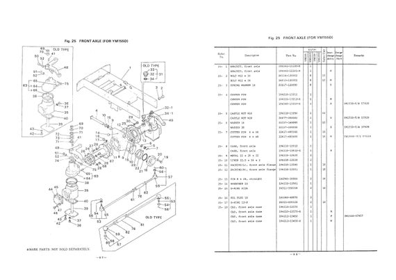 135 155 Diesel Tractor Service Parts Manual Yanmar YM135 YM155 & D 