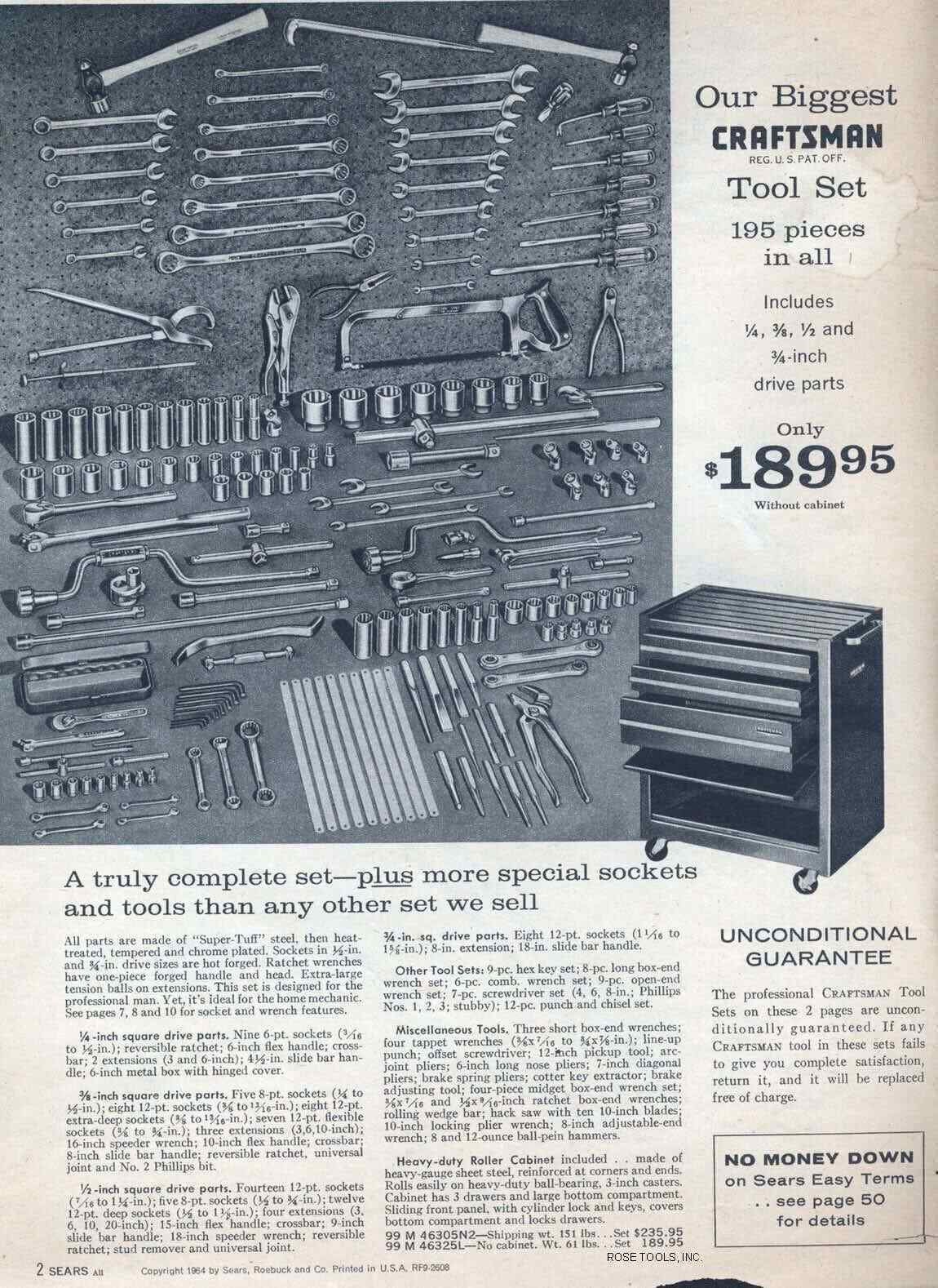 Catalog Fits 1964 Sears Craftsman Hand Tools Catalog Etsy Canada