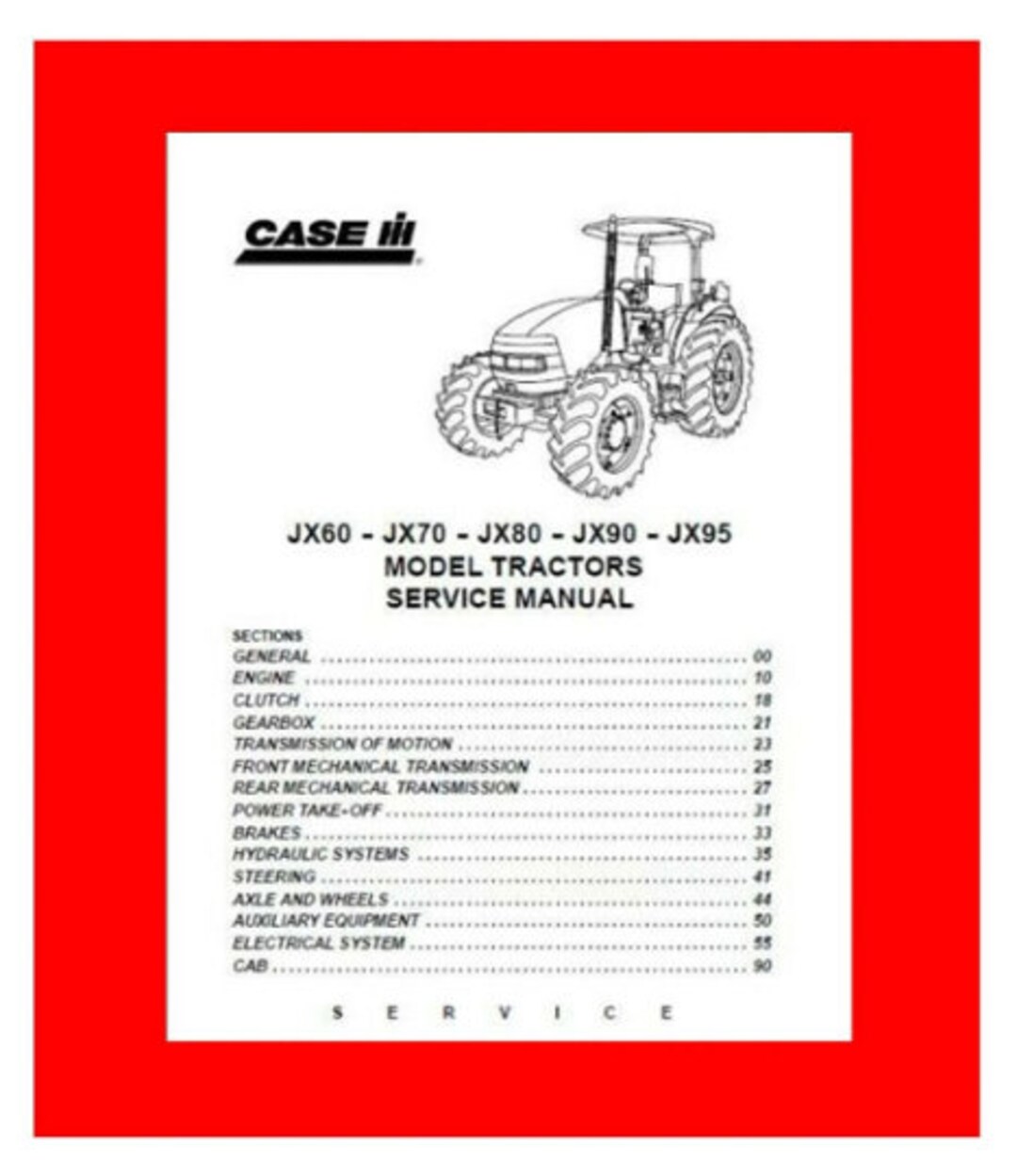Tractors Service Repair Manual JX60 JX70 JX80 JX90 JX95 Case