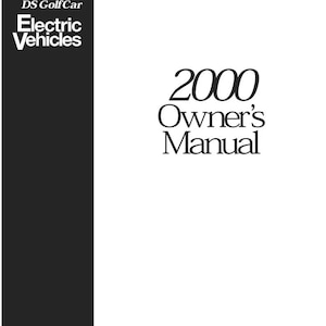 2000 Owners Maintenance & Parts Manual  DS Electric 36 48 Volts Golf Cart 0000