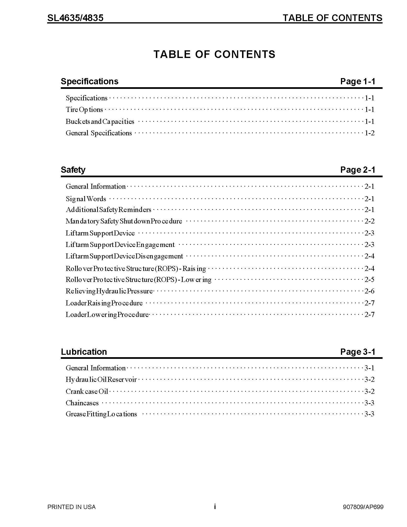 Gehl SL4635 SL4835 Skid Loader Technical Service Repair Manual – WSM, Printed