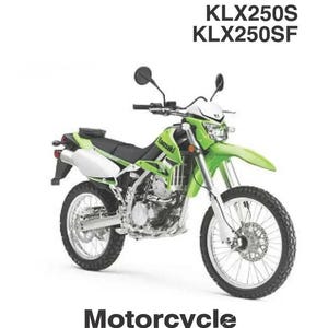 May include: A green Kawasaki KLX250S and KLX250SF motorcycle service manual.
