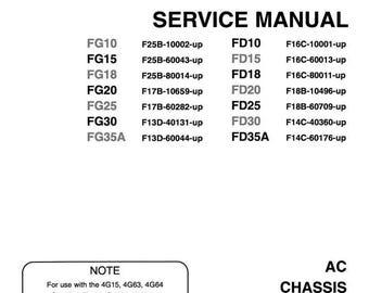 DOWNLOAD NOW - FG25 FD25 FG20 FD20 Service Repair Manual fits Forklift