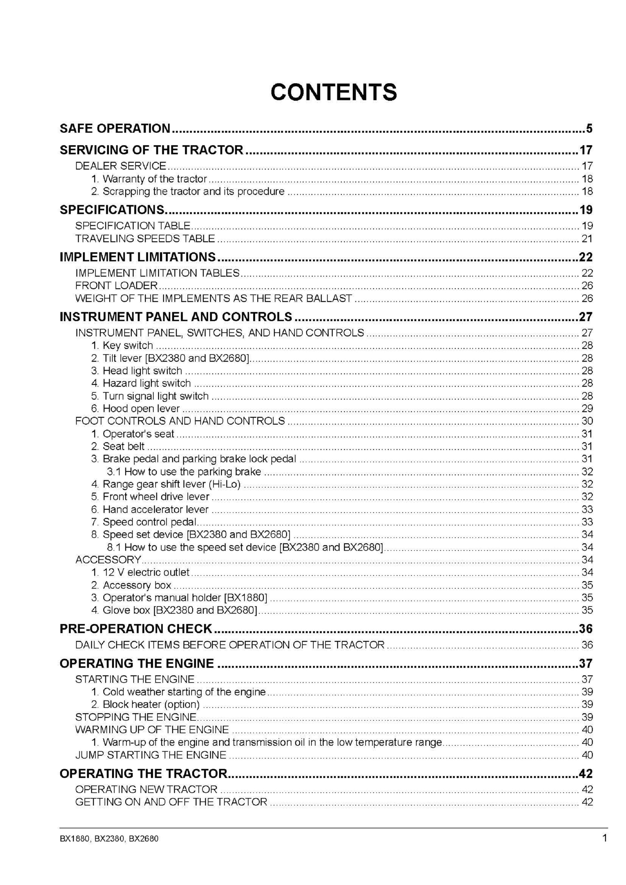 DOWNLOAD NOW - Tractor Operators Maintenance Manual BX1880 BX2380 ...