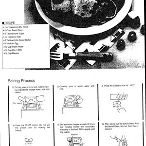 300 350 Bread Machine Recipes & Operator Instruction Maint Manual ABM300 ABM350