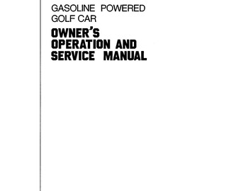 Owner's Operation and Service Manual 1984-1986 Golf Car - Gas GX-440 & GX-444 9980