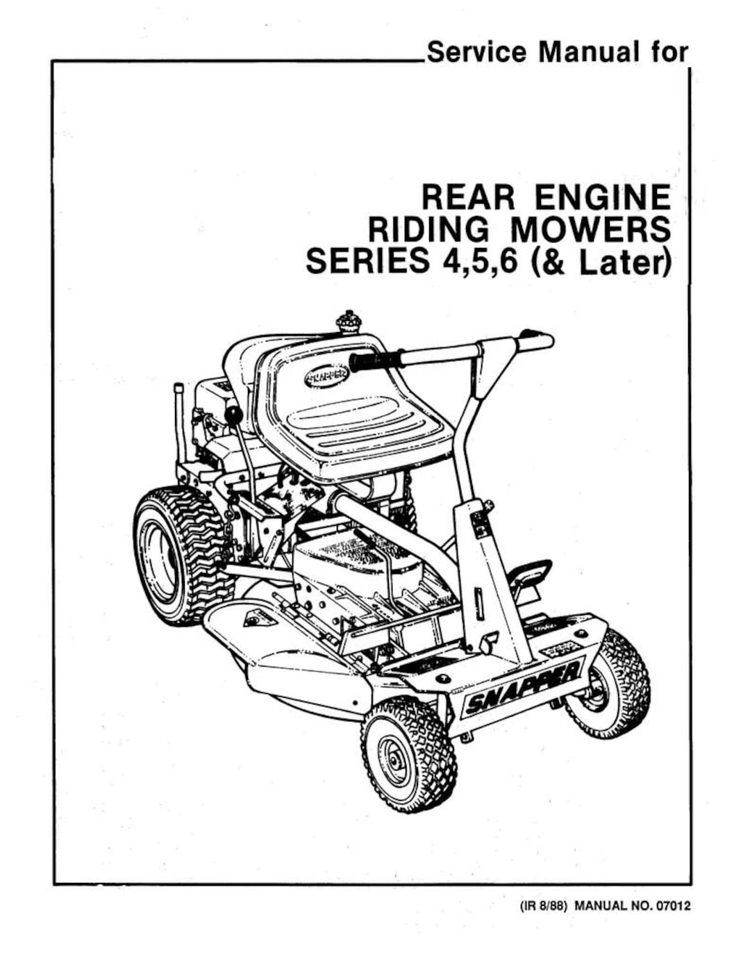DOWNLOAD NOW Rear Engine Riding Mowers Service Manual Fits