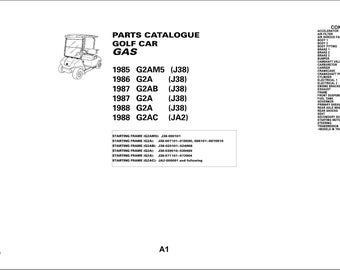 1985 1986 1987 1988 Golf Cart Service Parts Manual G2A G2AM5 G2AB G2AC YM23