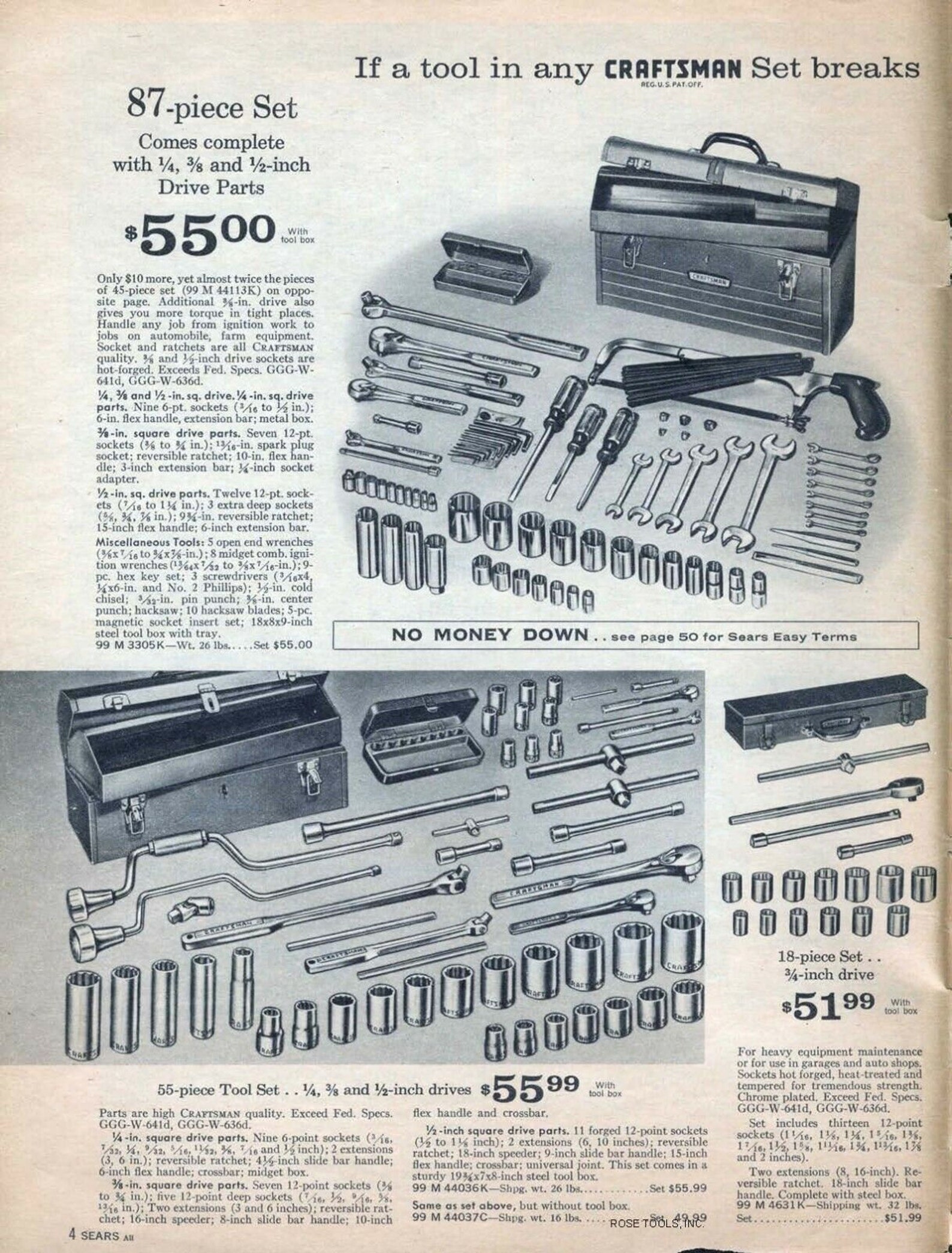 Catalog Fits 1964 Sears Craftsman Hand Tools Catalog Etsy Canada